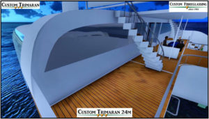 12 Custom Trimaran 24m Aft Stairs