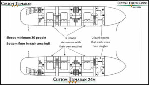 27 Custom Trimaran 24m Sleeping Arrangements